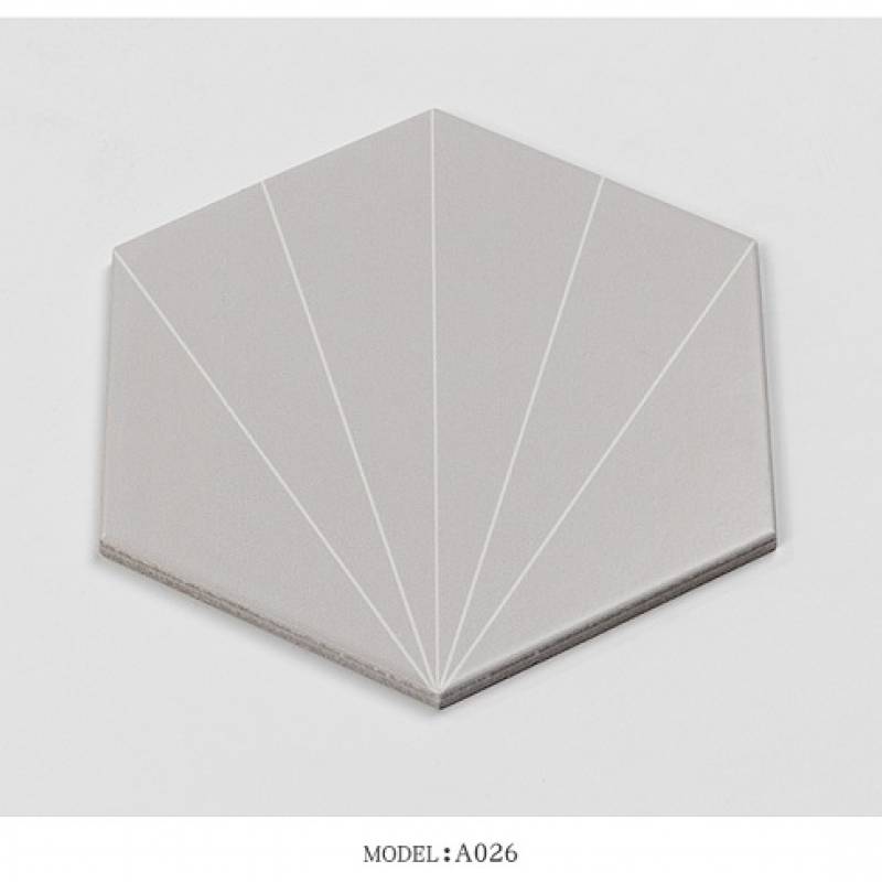 Gạch thẻ trang trí hình lục giác 3D 115*200*230mm A026 màu xám - Daisan Mart
