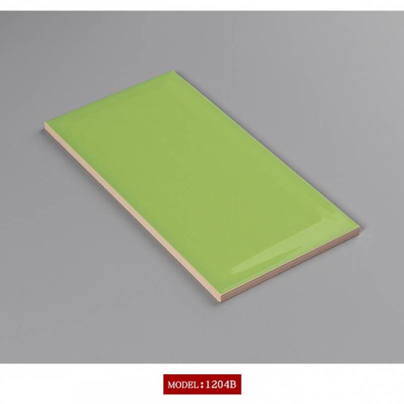 Gạch thẻ trang trí phòng tắm và nhà bếp 100x200mm 1204B màu xanh lá cây - Daisan Mart