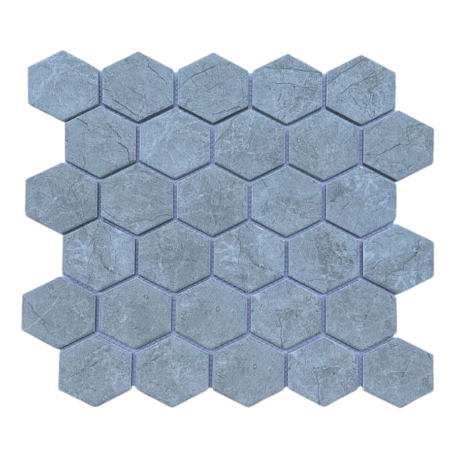 Gạch Mosaic Lục Giác Vân Đá Xám P59M23 - Daisan Mart