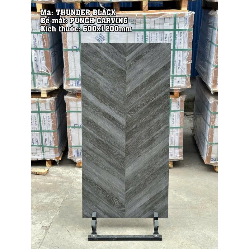 Gạch Ấn Độ KT 600x1200mm Thunder Black - Daisan Mart