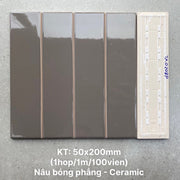 Gạch thẻ nâu bóng phẳng KT 50x200mm TA0208P - Daisan Mart