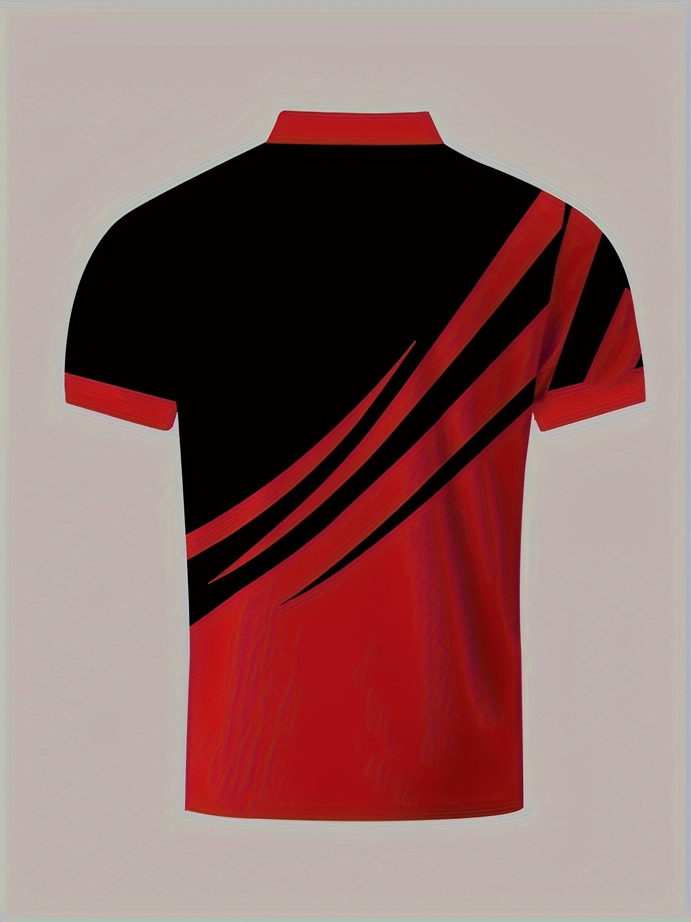 Men's Color-blocked Short-Sleeved Sports Style Shirt