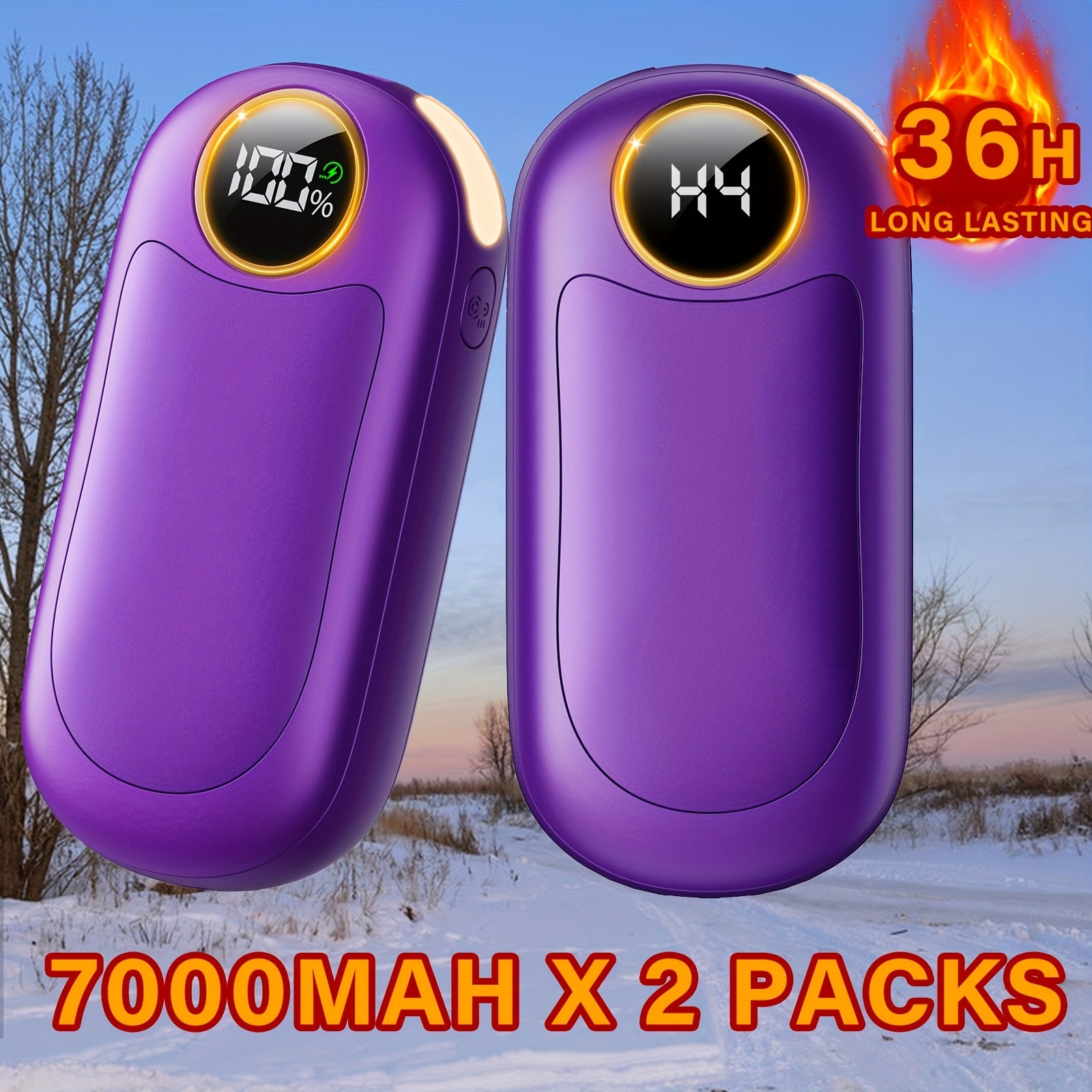 Pair of 36H Rechargeable Electronic Heating Bags, Convenient Gift