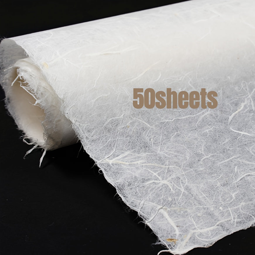 [Yunlong Plant Fiber Paper] Qingshui Yunlong Handmade Rice Paper for Calligraphy, Watercolor, Gift Wrapping, and Craft Projects, Premium Plant Fiber Paper