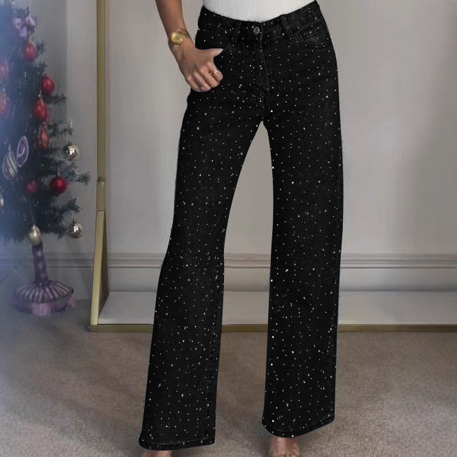 Women'S High Waist Straight Leg Jeans - Non-See-Through Stretchy Denim Pants, Classic Five-Pocket Design, All-Season Everyday &amp; Formal Jeans for Women, Ladies Jeans, Versatile Clothing, Durable Fabric, Casual Wear, Street Sty