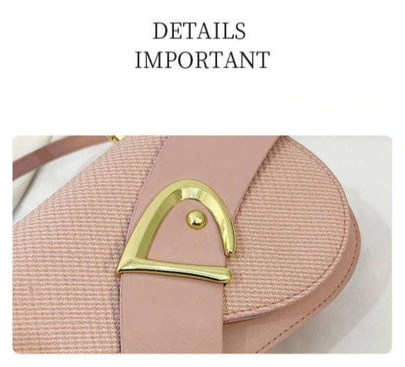 Women's Crossbody Bag - Gold Lock, Compact, Luxurious