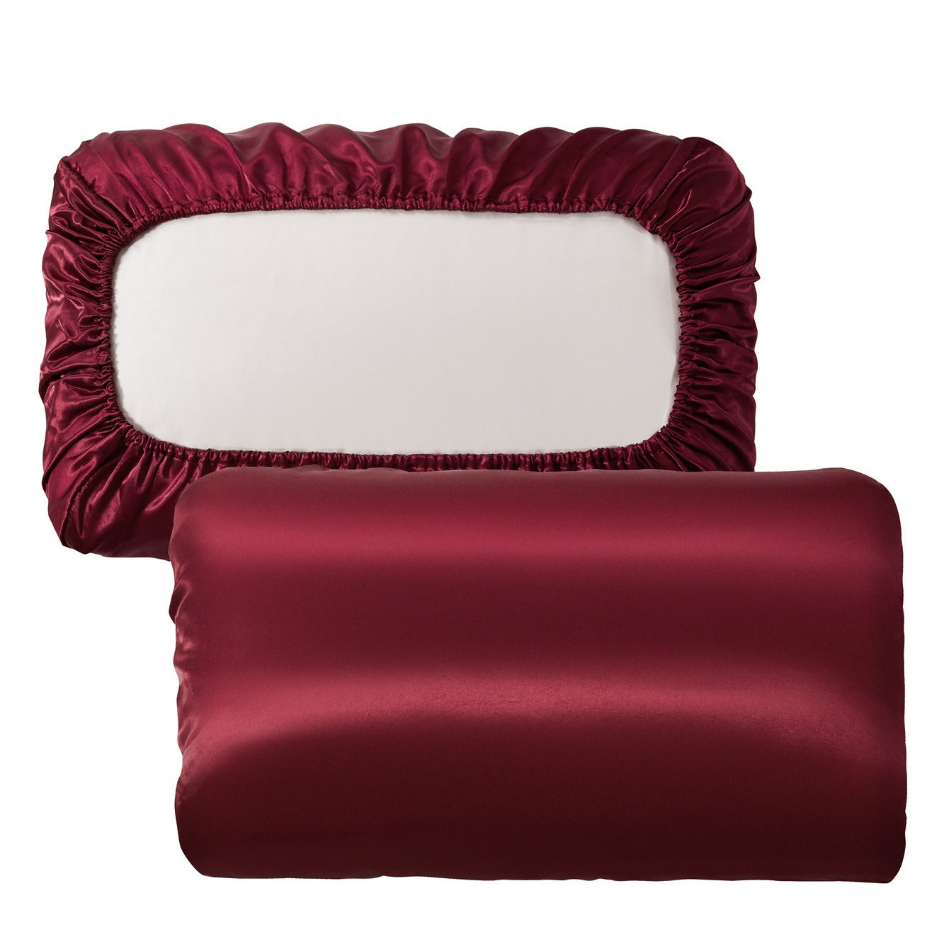 2pcs Soft And Breathable Satin Pillowcase With Elastic Cord - Perfect For A Comfortable Sleep In Your Bedroom - Daisan Mart