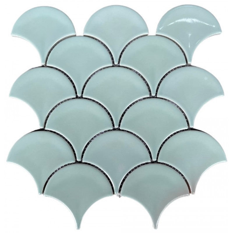 Blue fish scale mosaic tile MHF 05