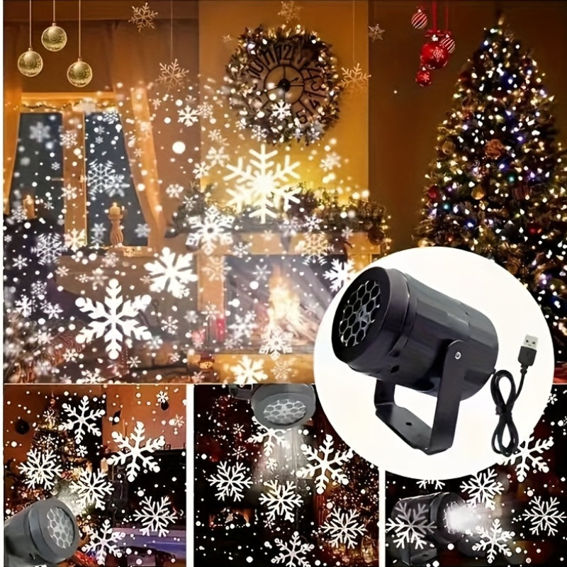 USB Rotating Snow LED Light - Create a Virtual Winter Space