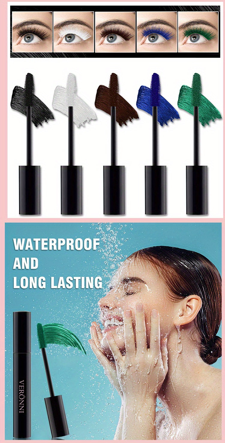 5 Color Mascara - Long, Curly, Long-Lasting for Festivals