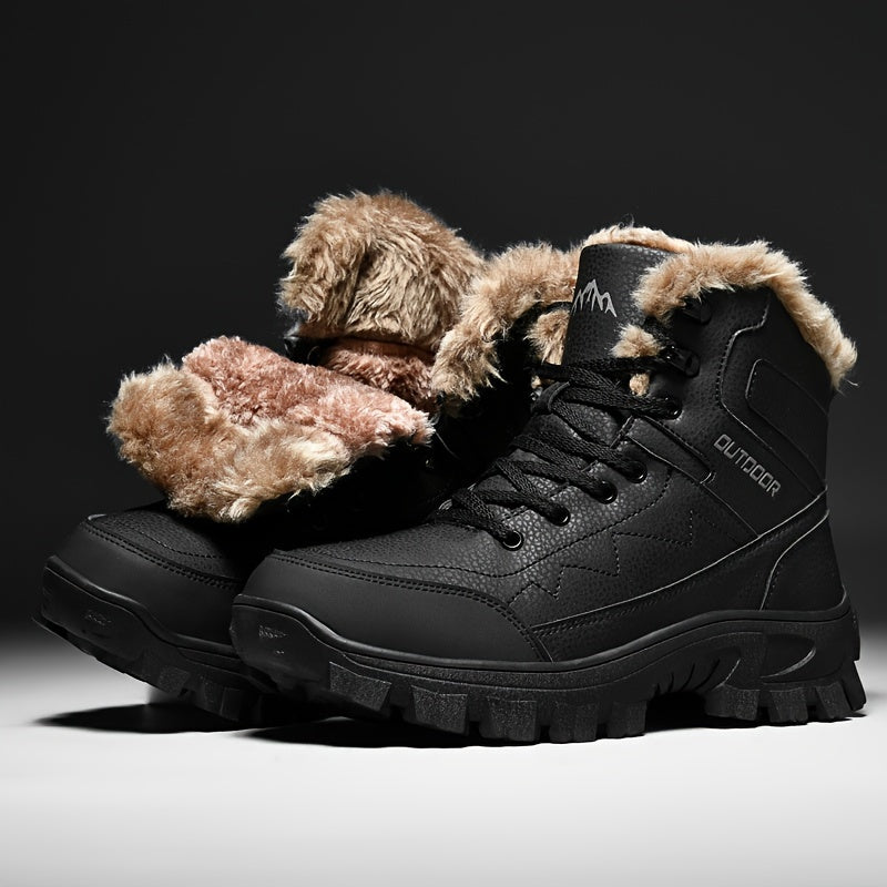 Giày Leo Núi Nam Cổ Cao Lót Lông Dày Chống Thấm