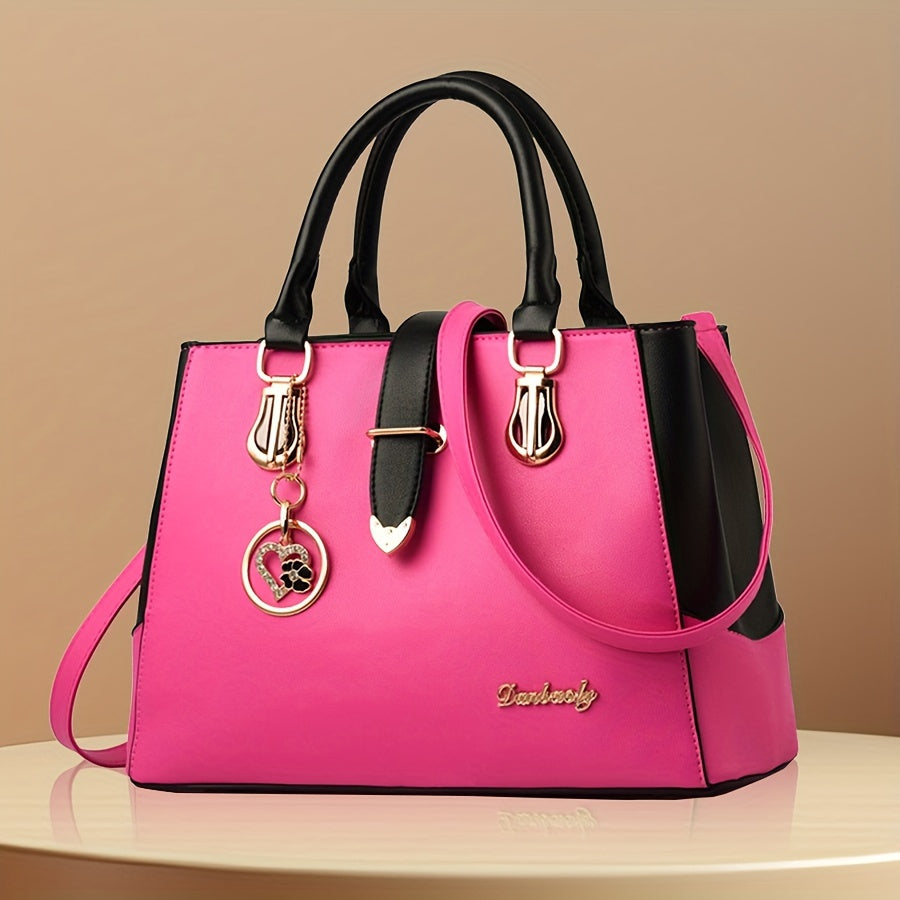 Elegant Women's Handbag with Letters, Convenient Double Strap