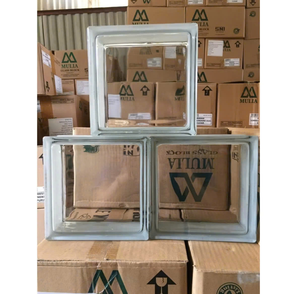 Gạch Kính Trắng Trong 190x190x80 - Daisan Mart