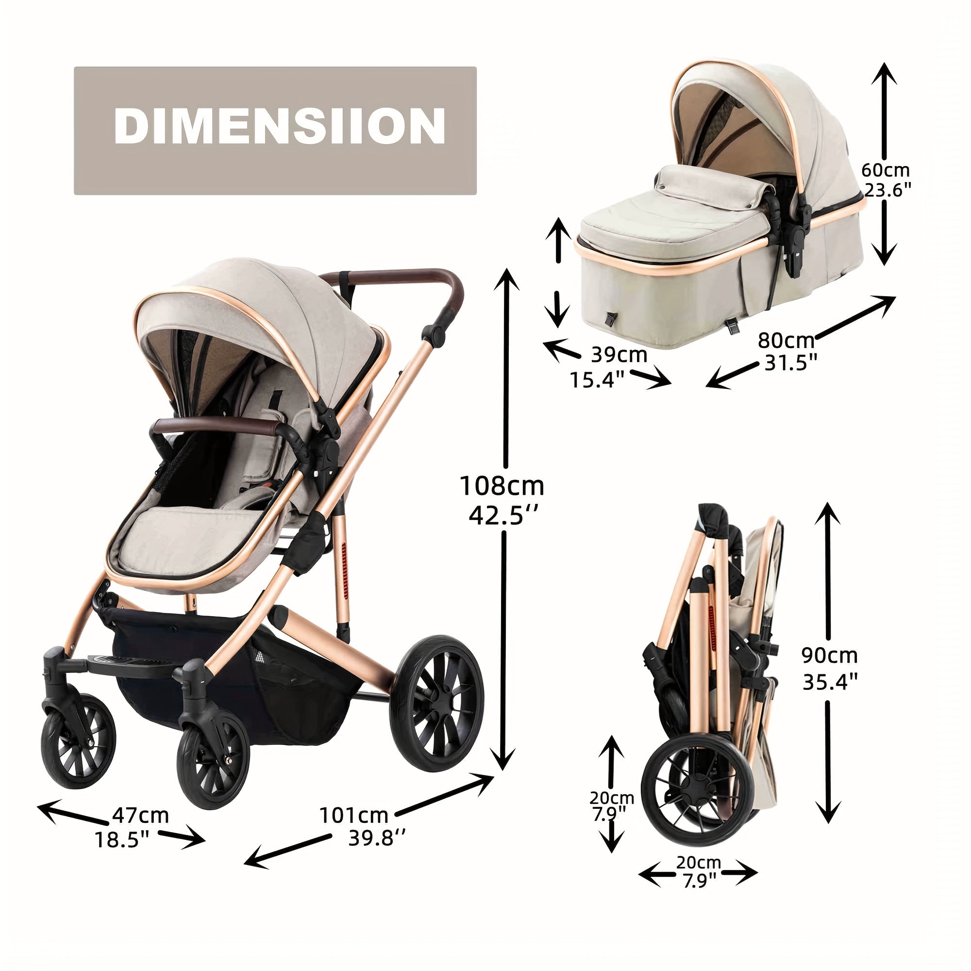 Premium 2-in-1 Stroller with Foldable Reversible Seat
