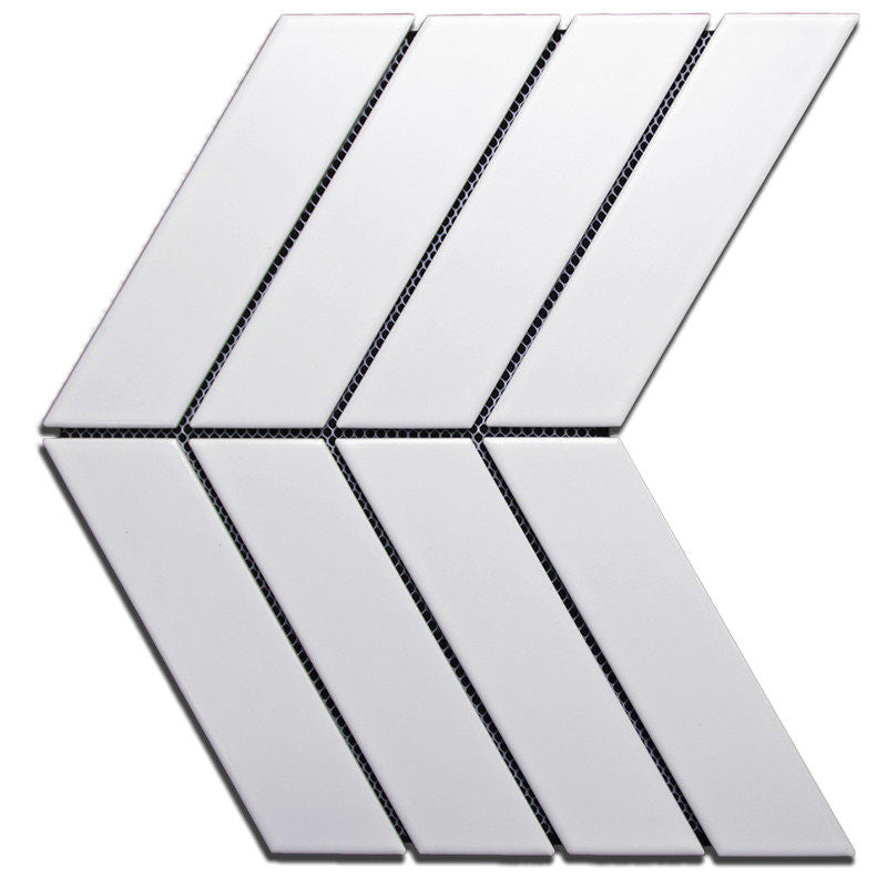 White Herringbone Mosaic Tile MHG 838
