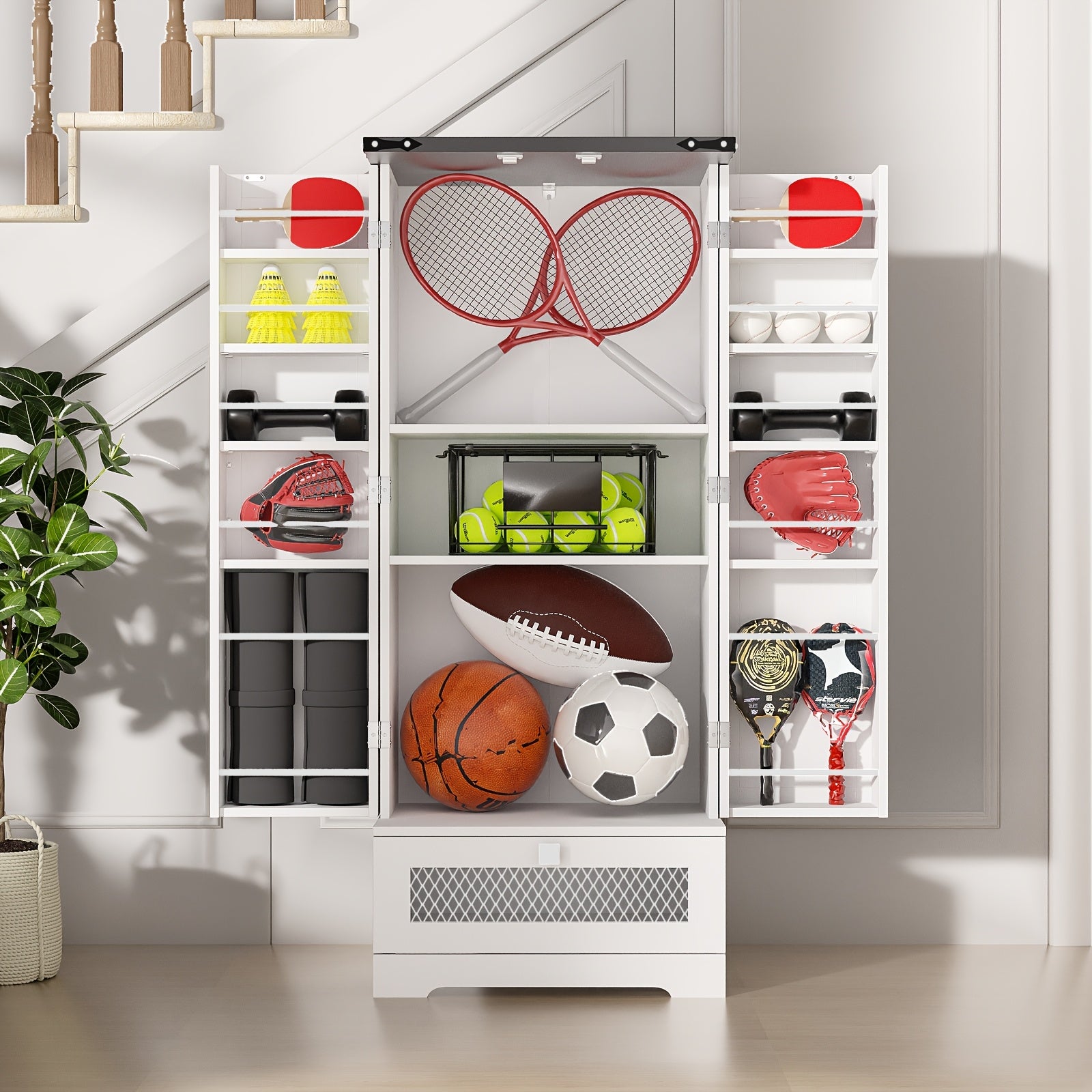 Multi-Function Kitchen Cabinet 55 With Drawers &amp; Adjustable Shelves