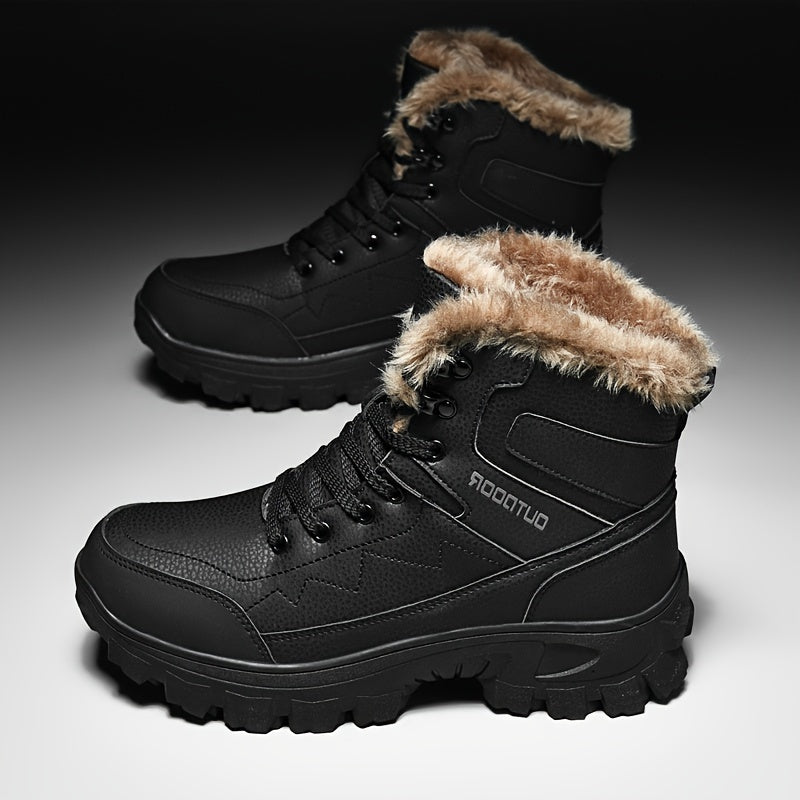 Giày Leo Núi Nam Cổ Cao Lót Lông Dày Chống Thấm