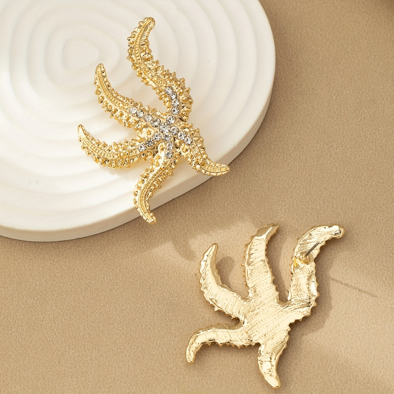 Elegant Classic Crystal Starfish Earrings for Women