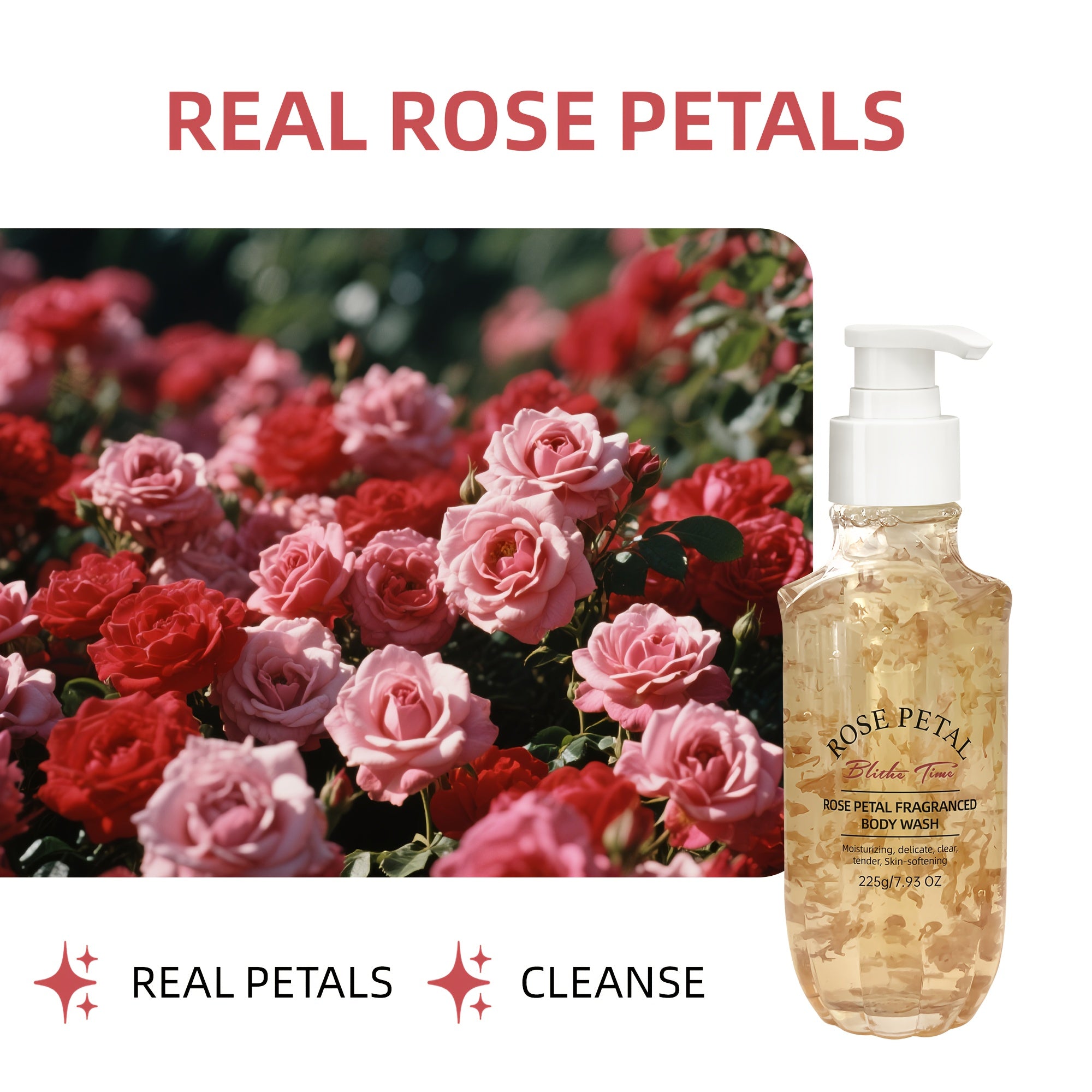 Set of 3 Gentle Rose Shower Gels