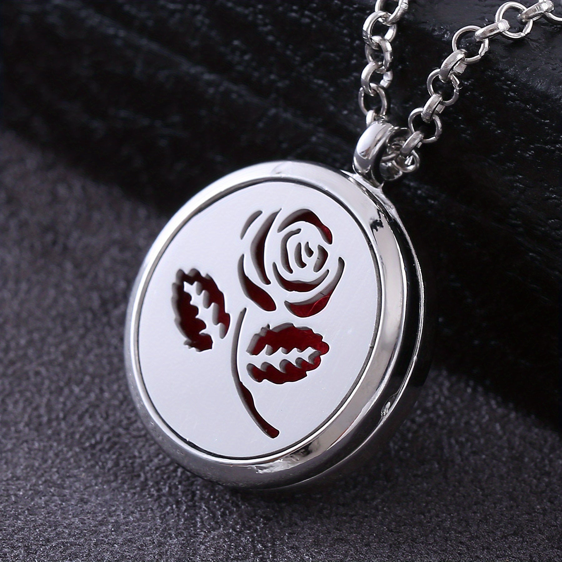 Metal Stainless Steel Pendant Necklace Open Locket Perfume Aroma Essential Oil Diffuser Necklace For Women Girls - Daisan Mart