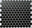Black matte round marble mosaic tile CB09