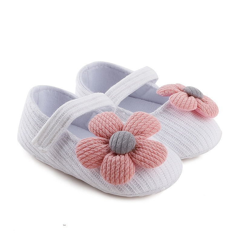 Pretty Flower Girls Shoes, Soft, Light, Breathable Sole