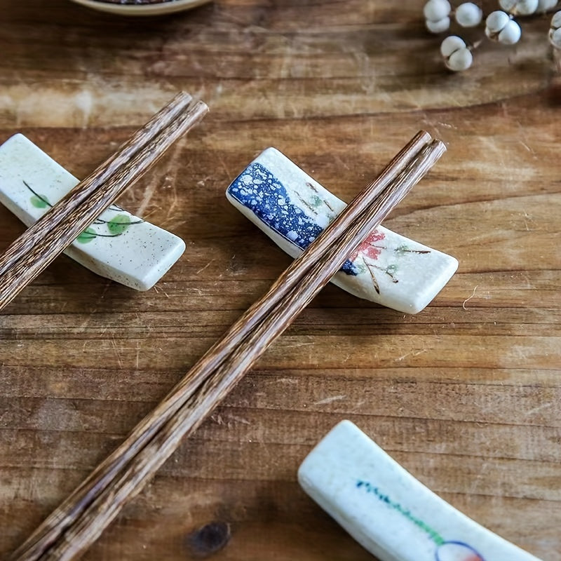 5pcs Ceramic Chopsticks Rack, Household Chopsticks Rest and Western Food Knife Fork Spoon Holder