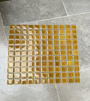 2-Layer Cracked Glaze Ceramic Mosaic Tile, Yellow, Size 25*25MM HPR 2537