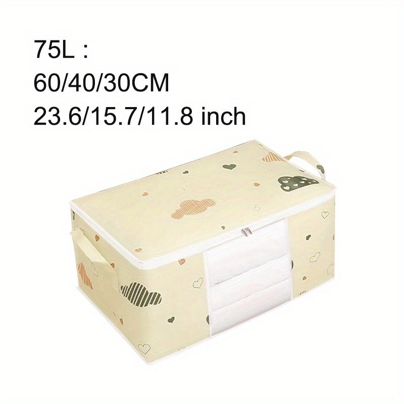 [Large Capacity Storage Bag] Large Capacity Foldable Clothes Storage Bag | Thick Fabric with Reinforced Handles, Sturdy Zipper & Transparent Window | Suitable for Quilts, Blankets, Bedding | Storage Bins, Baskets & Containers - Daisan Mart