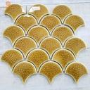 Fish scale mosaic tile 85x95mm yellow crackle glaze SH-XFB90070 (1h/1.03m/13vi)