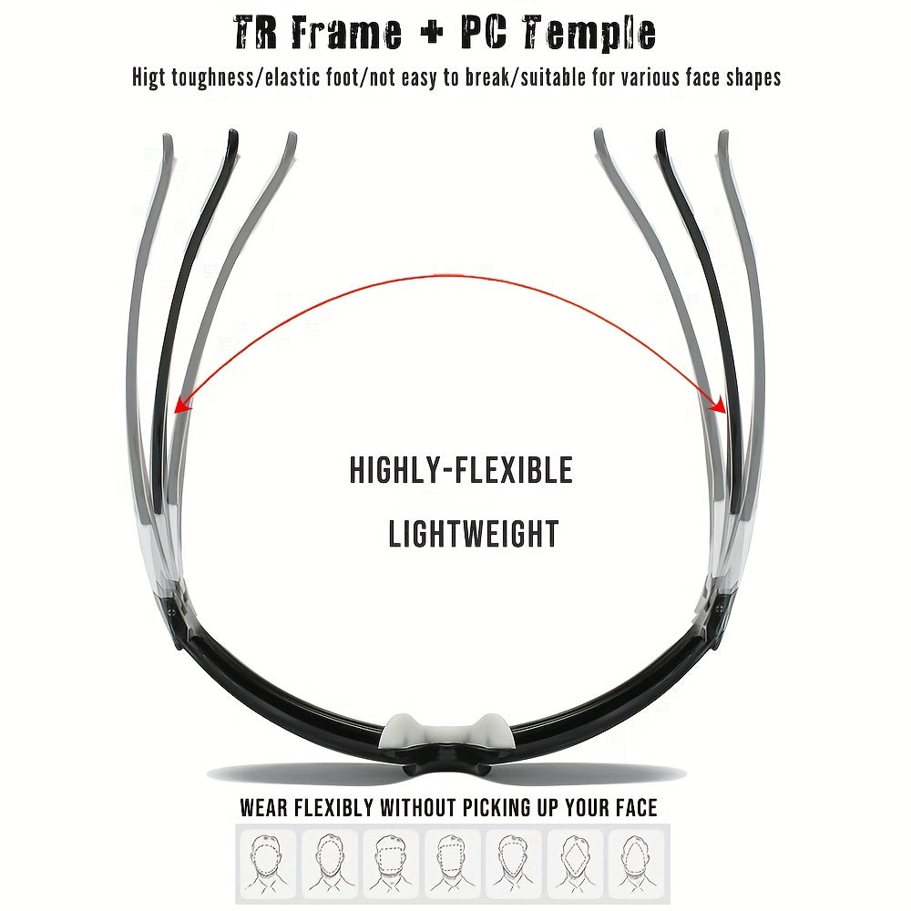 3-Piece Polarized Sports Glasses - Wind &amp; UV Protection