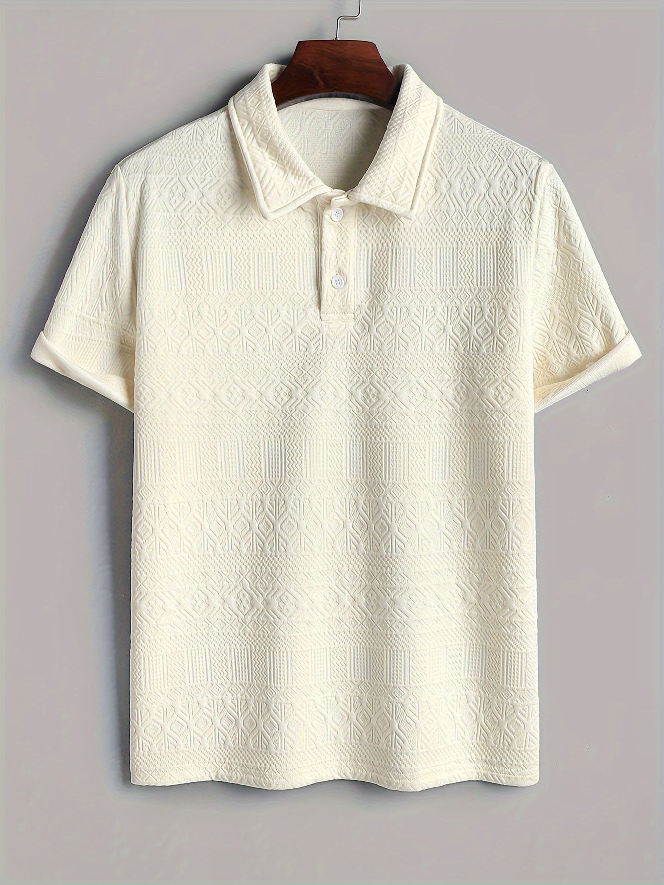 Men's Summer Stretch Geometric Pattern Golf Shirt
