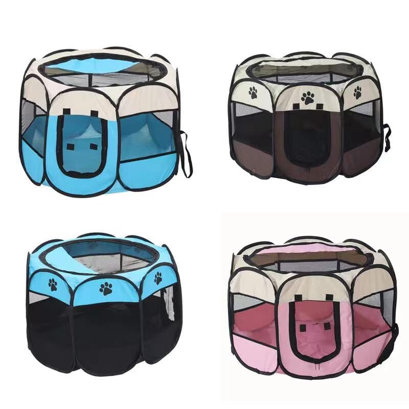 Octagonal Pet Fence Tent Oxford Cloth Scratch-Resistant Foldable Dog Cage for Dogs and Cats, Kennel Nest - Daisan Mart