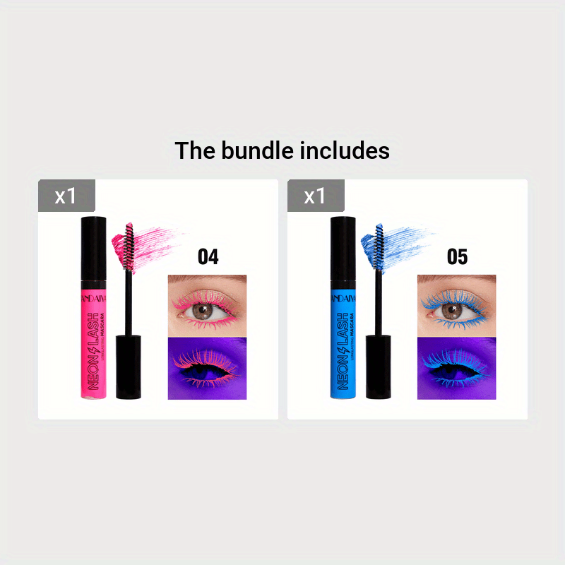 Mascara Neon 6 Màu UV Dạ Quang Chống Lem Lâu Trôi - Daisan Mart