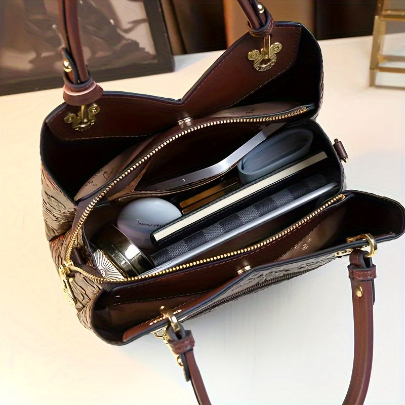 Big Handbag 2024 New Fashion Mother Bag Light Luxury Large Capacity Women Bag Feeling Middle-aged Women Bag - Daisan Mart