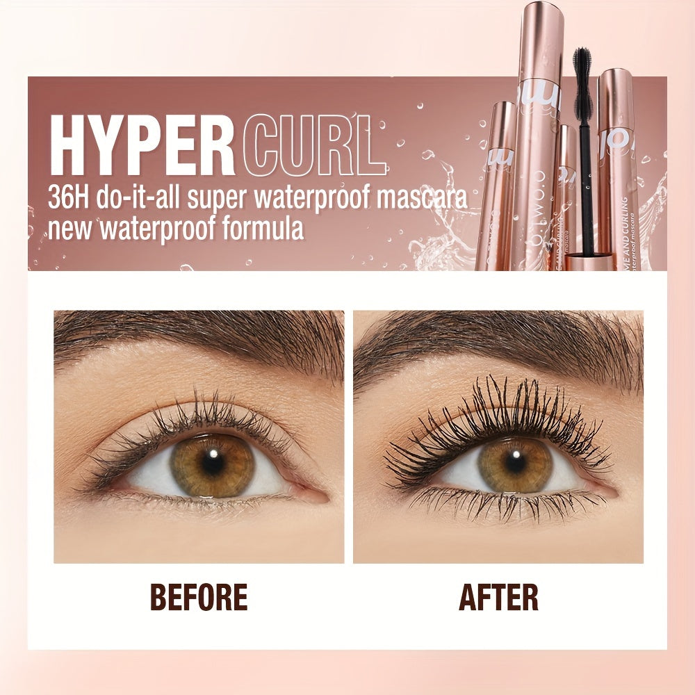 O.TWO.O Waterproof Mascara, 36H Length, Safe For Eyes