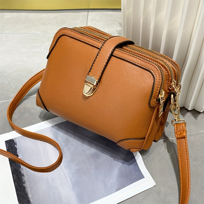 Faux Leather Fashion Handbag - Feminine Style