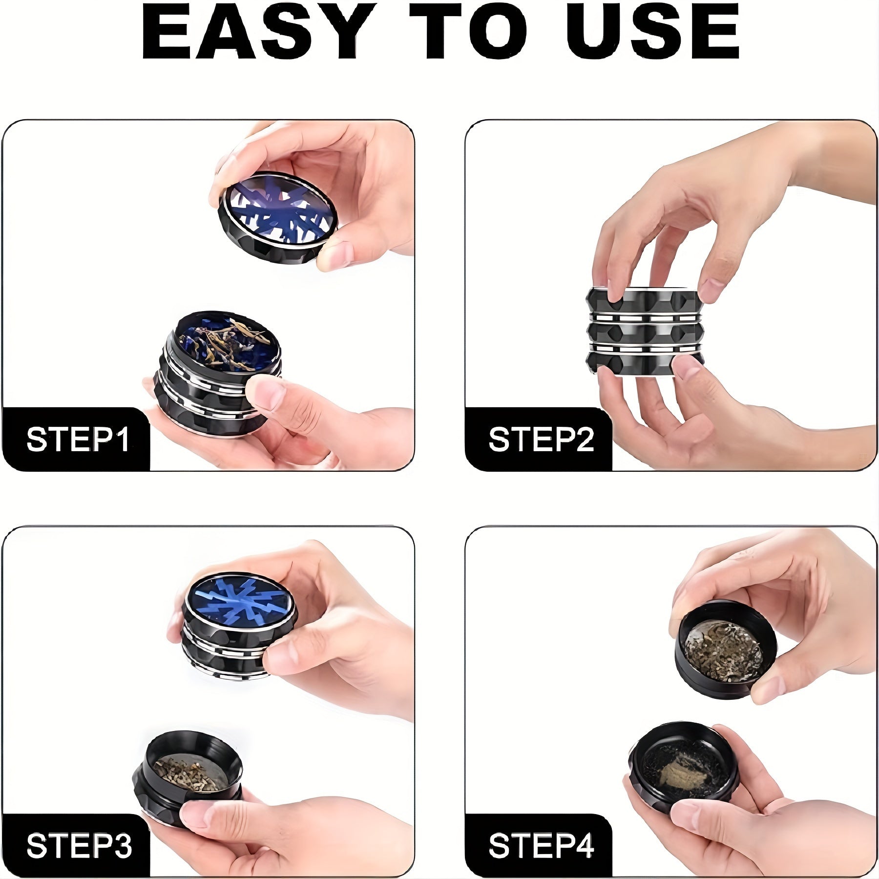 2.5 Inch Multi-Function Grinder - Super Durable Black Blue