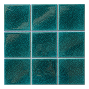Mosaic tile 100x100mm double crackle glaze blue MHG 1041