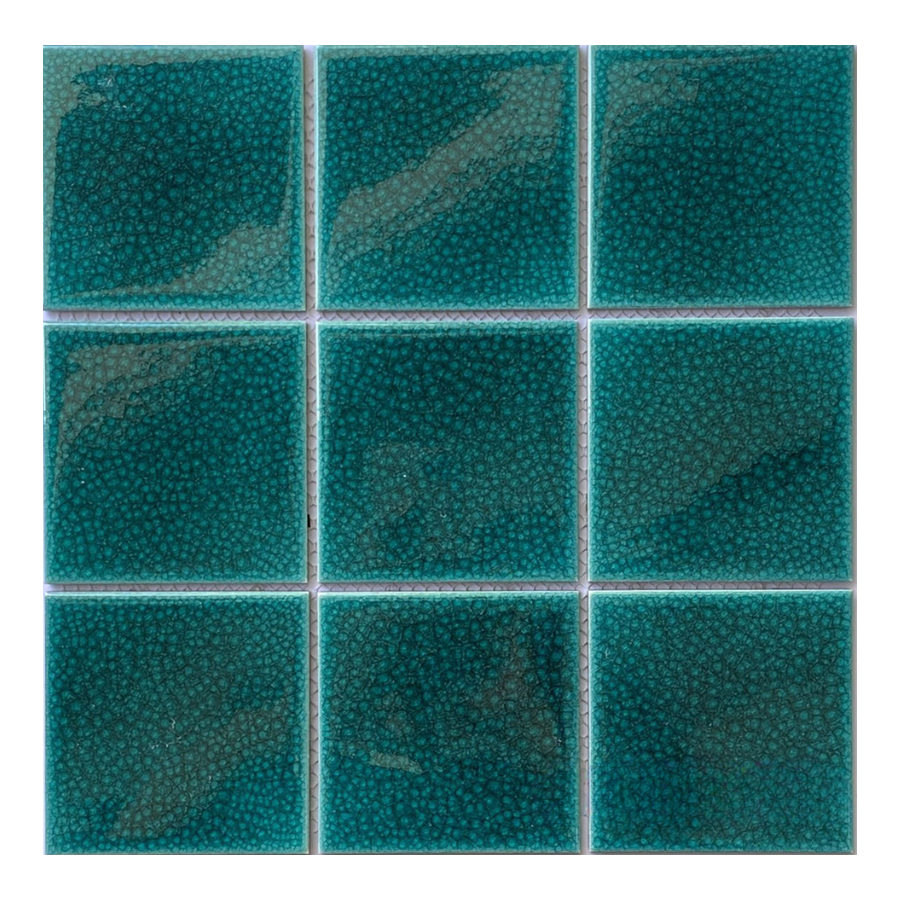 Mosaic tile 100x100mm double crackle glaze blue MHG 1041