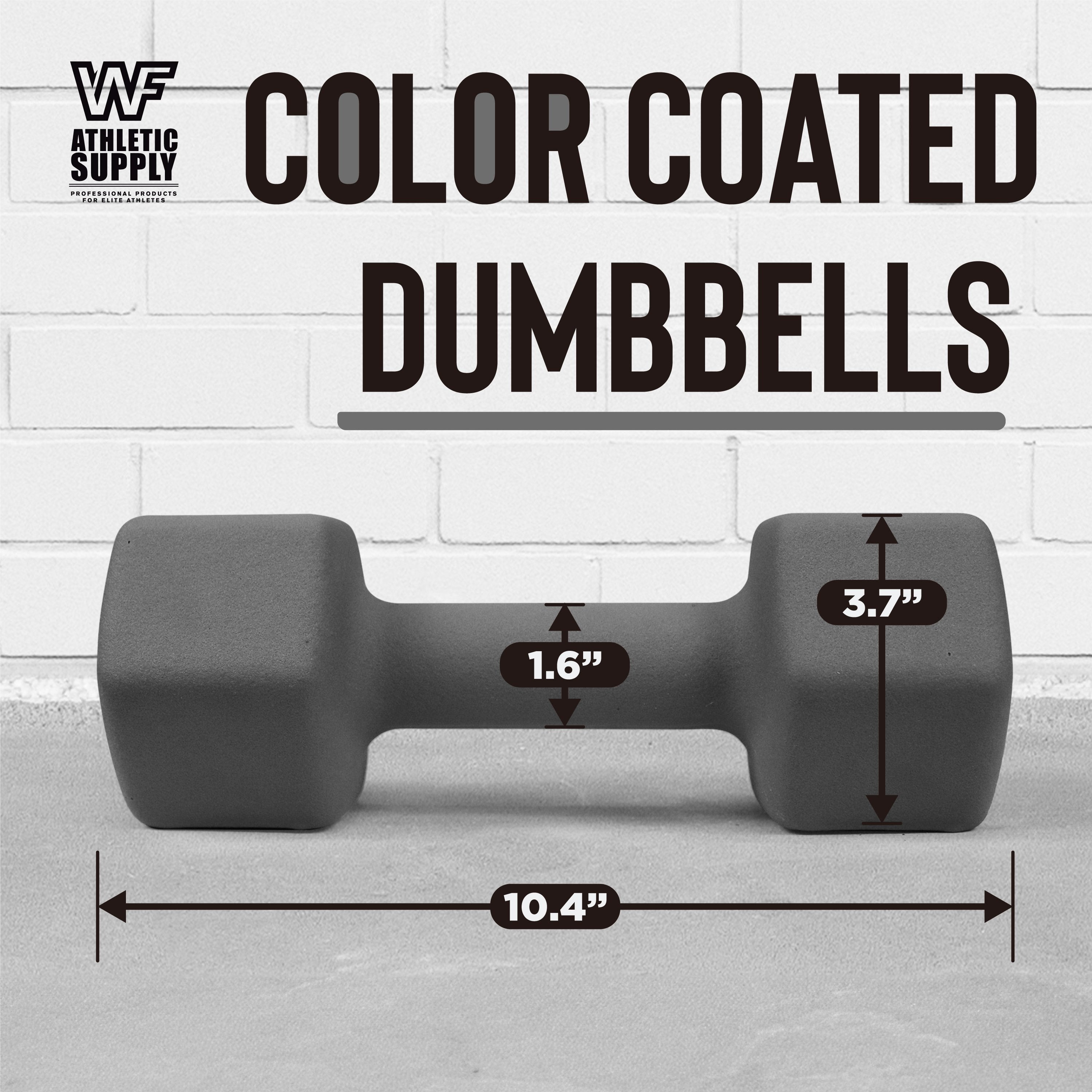 CAPHAUS Neoprene Anti-Slip Dumbbells, Hexagonal Shape