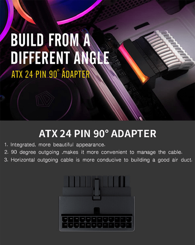 Upgrade Your PC's Power Supply with this ATX 24-pin 90 Degree Power Plug Adapter!