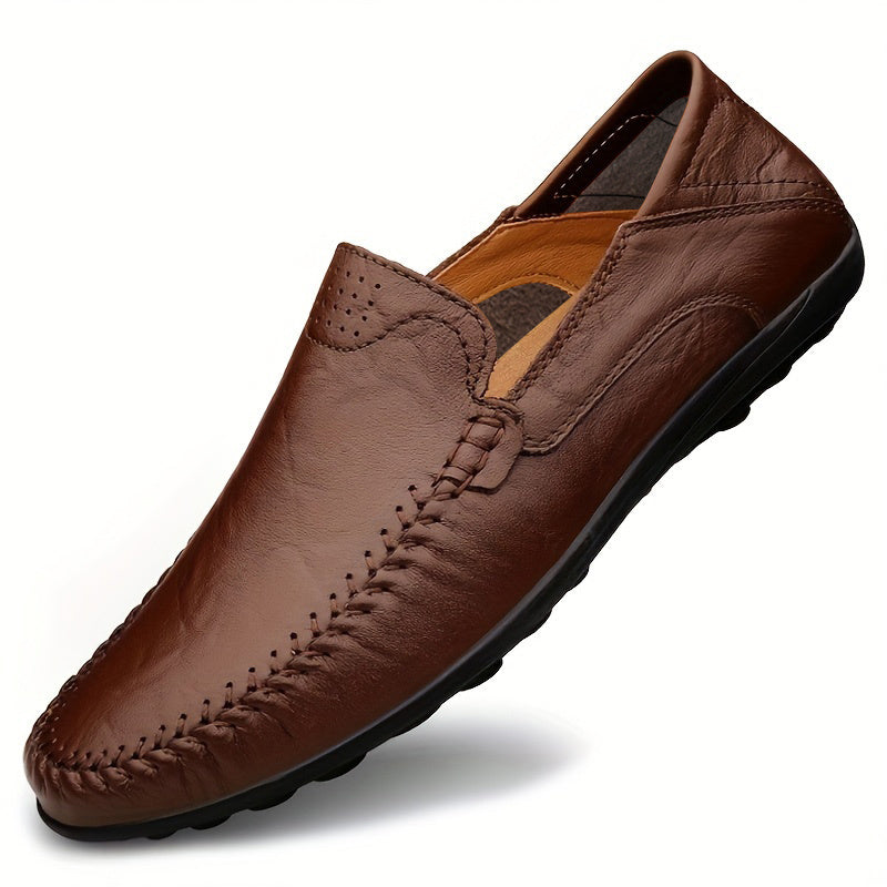 CLOHOO Men's Genuine Leather Loafers for Elegant Office