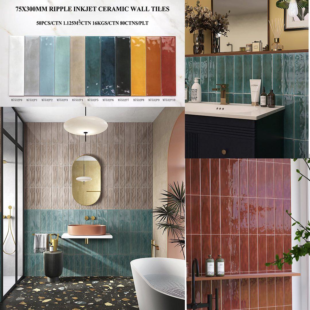 Gạch thẻ Ceramic bóng lượn mặt KT 75x300 mã M7532P6 - Daisan Mart