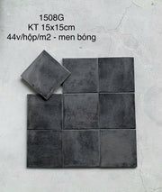 Gạch thẻ đen men bóng 1508G KT 150x150mm (1h/1m/44v/17.5kg) - Daisan Mart