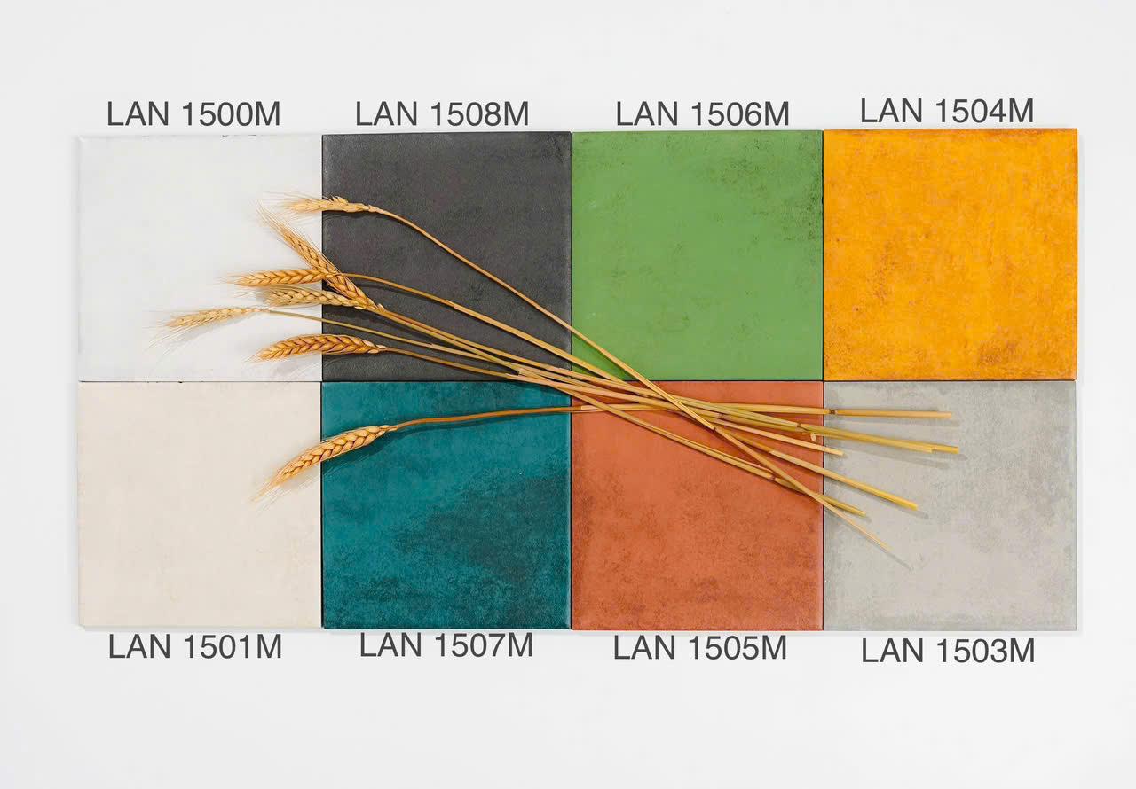 Gạch thẻ Porcelain mờ lượn KT 150x150mm mã LNA1501M - Daisan Mart
