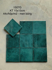 Gạch thẻ xanh men bóng KT 150x150mm (1h/1m/44v/17.5kg) HCM - Daisan Mart