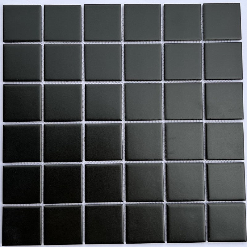 Matte Black Ceramic Mosaic Tiles 