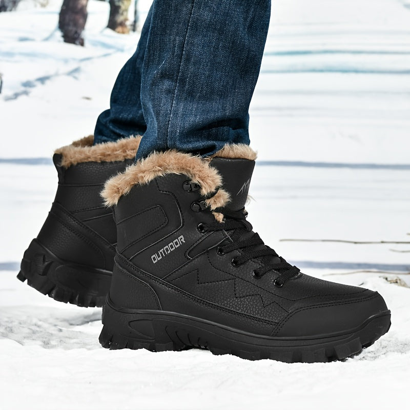 Giày Leo Núi Nam Cổ Cao Lót Lông Dày Chống Thấm