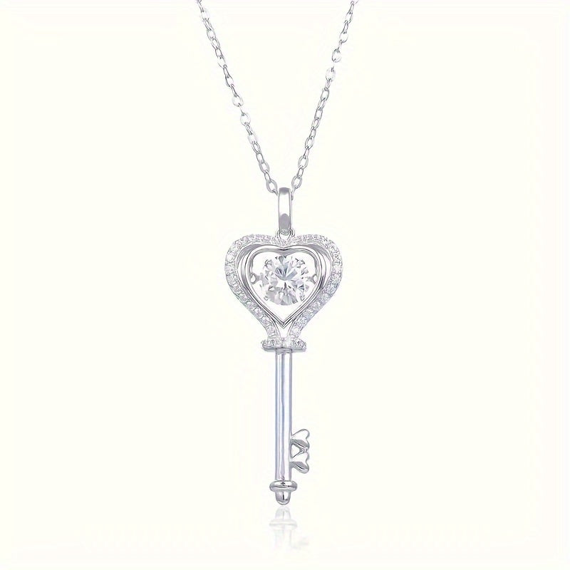 1 Carat Moissanite Heart Pendant - 18K Gold